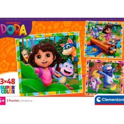 CLEMENTONI Puzzles Y Construcciones|Dora la Exploradora 3x48 Piezas