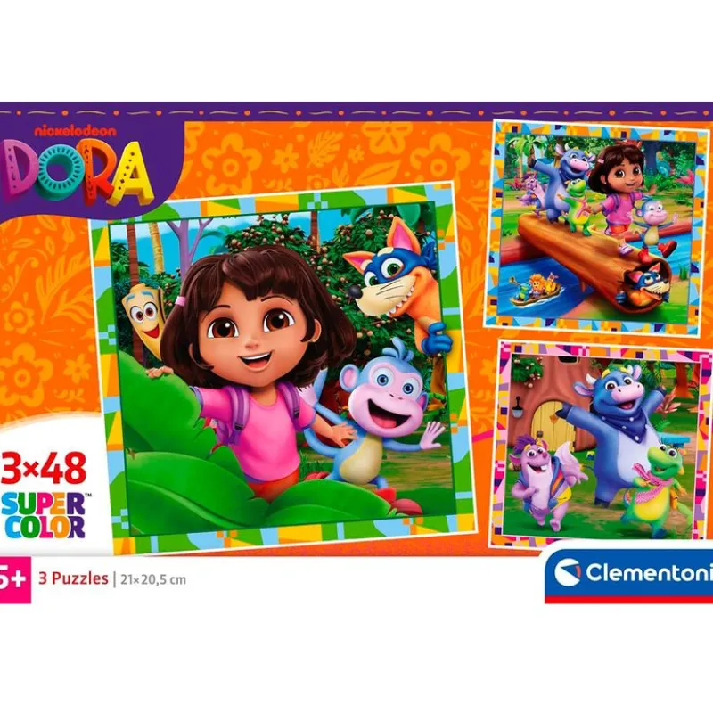 CLEMENTONI Puzzles Y Construcciones|Dora la Exploradora 3x48 Piezas