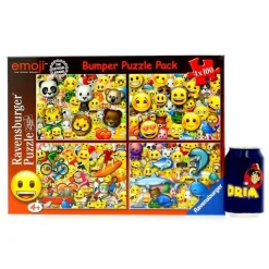 RAVENSBURGER Puzzles Y Construcciones|Emoji Super Pack 4 Puzzles de 100 Piezas