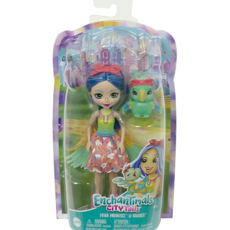 MATTEL Muñecas|Enchantimals City Tails Prita Parakeet & Flutter