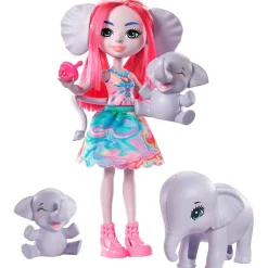 MATTEL Enchantimals Esmeralda Elephant & sus Amigos- Muñecas