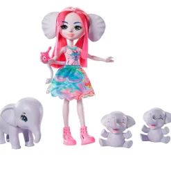 MATTEL Enchantimals Esmeralda Elephant & sus Amigos- Muñecas