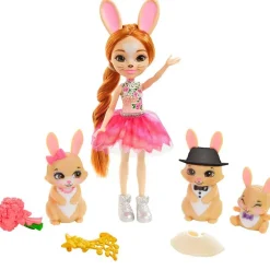 MATTEL Enchantimals Royals Brystal Bunny & Familia- Muñecas