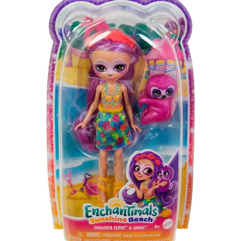 MATTEL Enchantimals Sunshine Beach Muñeca Sabindra Sloth- Muñecas