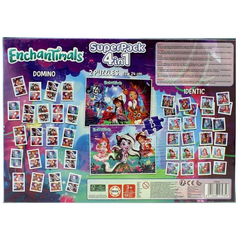 EDUCA Enchantimals Superpack 4 en 1- Juegos Y Juguetes Educativos