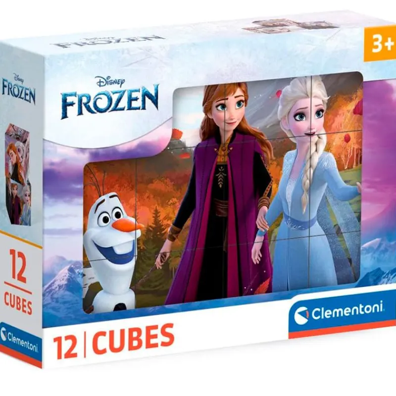 CLEMENTONI Puzzles Y Construcciones|Frozen Cubos 12 Piezas
