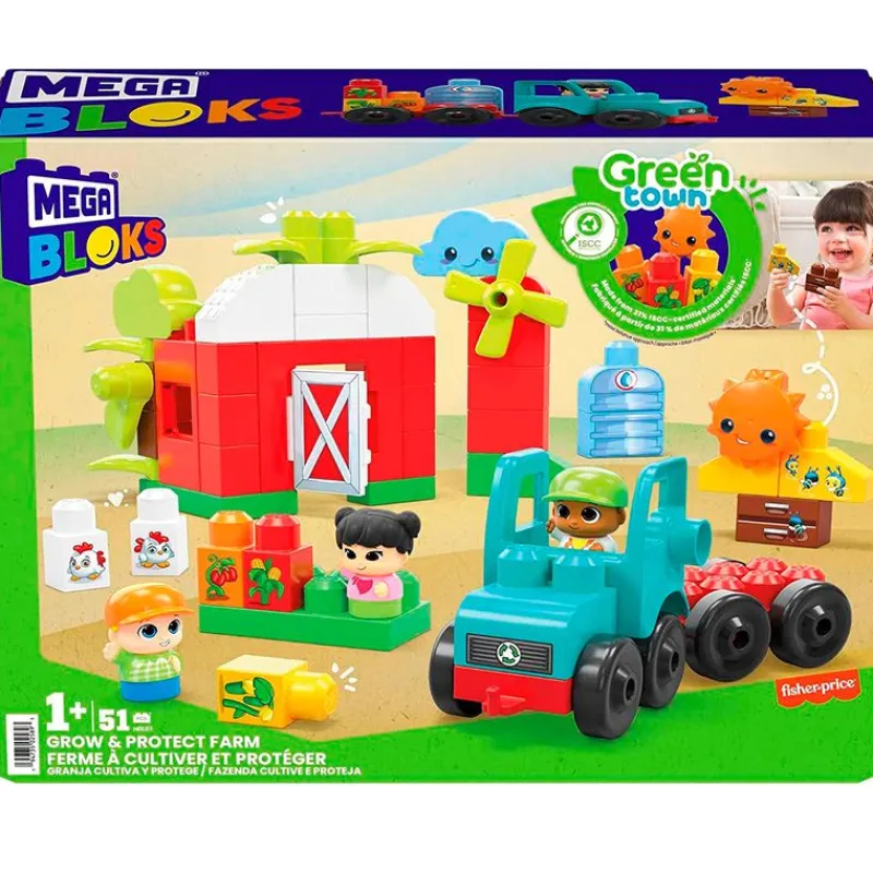 MEGABLOKS Green Town Granja Construcción Infantil- Puzzles Y Construcciones