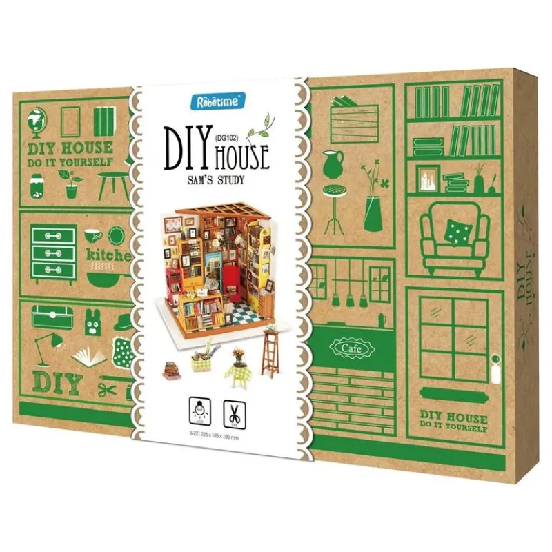 MADNESS TOYS Puzzles Y Construcciones|Habitación Estudio Sam Maqueta Casa Miniatura