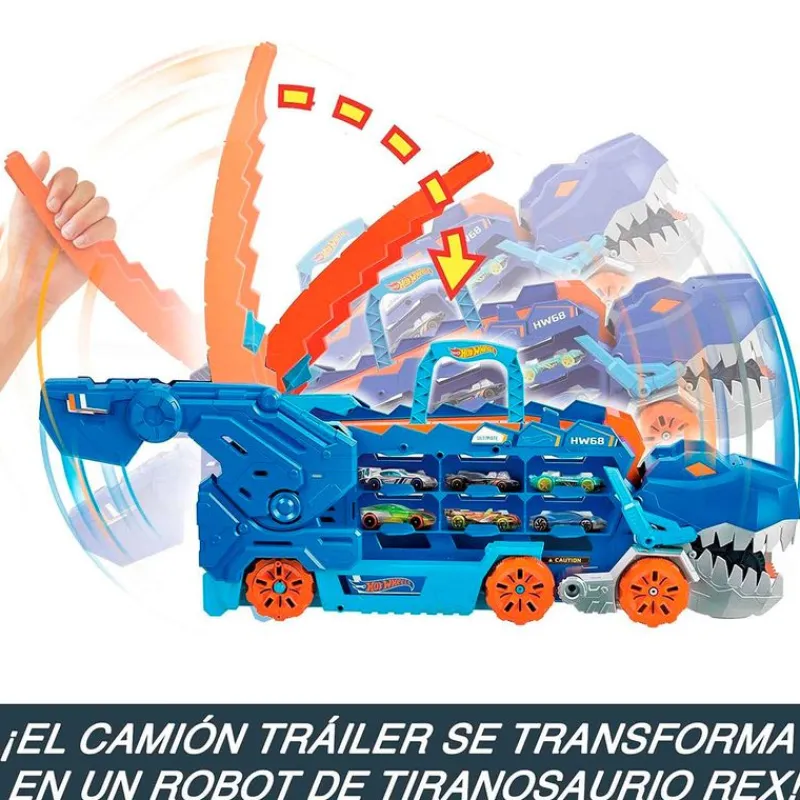MATTEL Hot Wheels City Súper Remolque T-Rex- Vehículos, Trenes Y Parkings