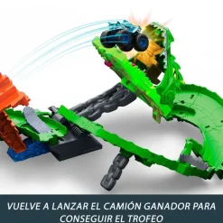 MATTEL Vehículos, Trenes Y Parkings|Hot Wheels Monster Trucks Destrucción Dragón de Sharks vs. Dinos.