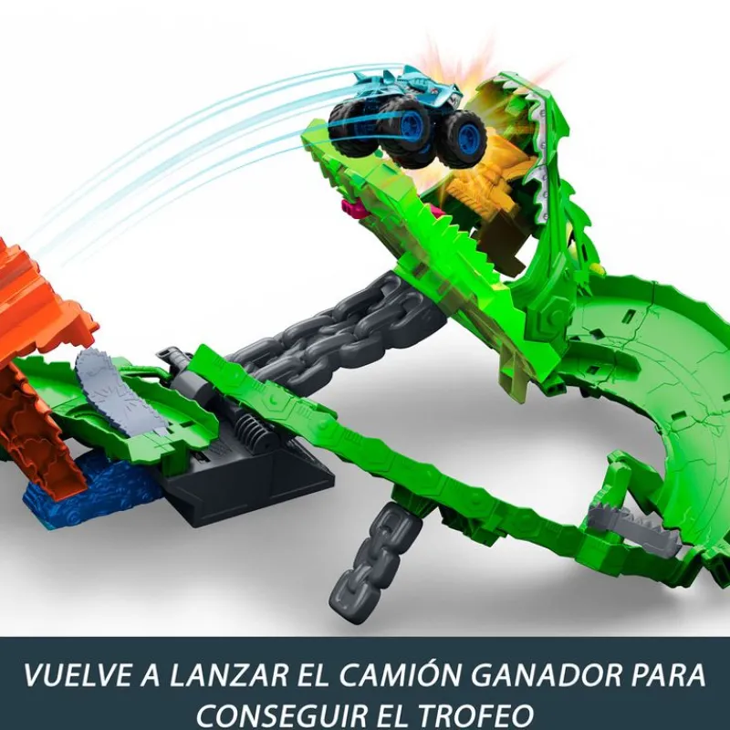 MATTEL Vehículos, Trenes Y Parkings|Hot Wheels Monster Trucks Destrucción Dragón de Sharks vs. Dinos.