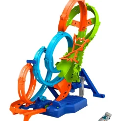 MATTEL Hot Wheels Pista Colisión de 4 Loopings- Vehículos, Trenes Y Parkings