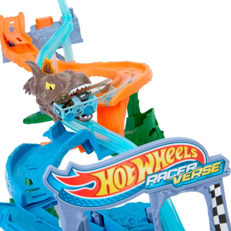 MATTEL Hot Wheels RacerVerse Jurassic World Choque y Zambullida Pista- Vehículos, Trenes Y Parkings