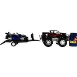 DRIM DISCOUNT Vehículos, Trenes Y Parkings|Jeep de Juguete con Remolque y Descapotable Negro y Azul