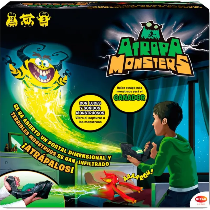 BIZAK Juego Atrapa Monsters- Juegos De Mesa