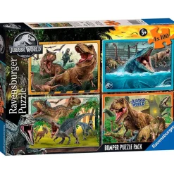 RAVENSBURGER Jurassic World Puzzles 4x100 Piezas- Puzzles Y Construcciones