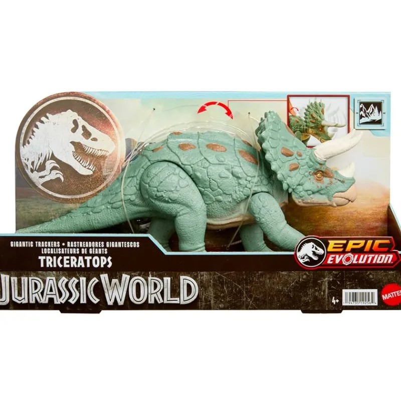 MATTEL Figuras Y Figuras De Acción|Jurassic World Rastreador Gigantesco Triceratops