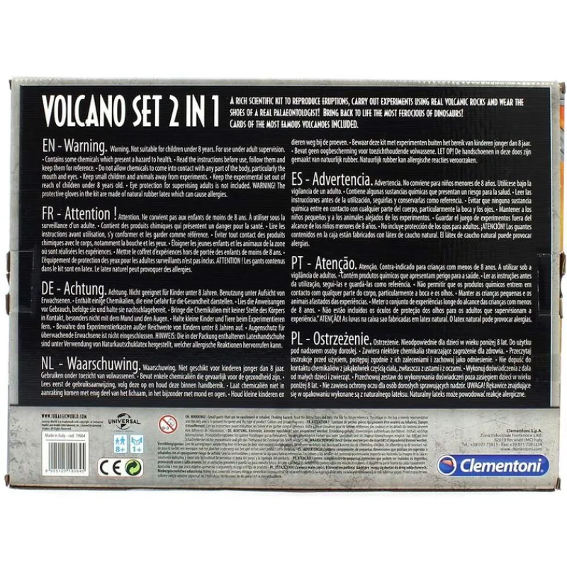 CLEMENTONI Jurassic World Set Volcán & T-Rex 2 en 1- Juegos Y Juguetes Educativos
