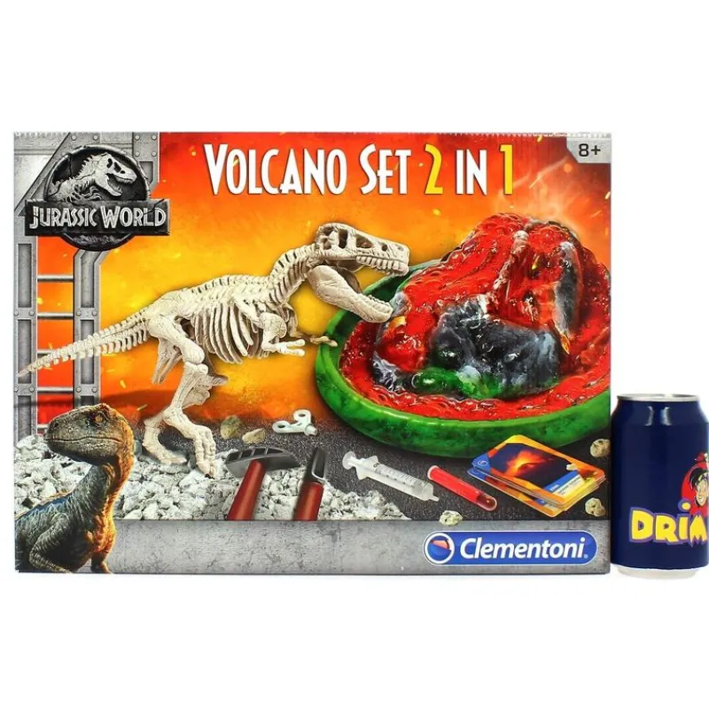 CLEMENTONI Jurassic World Set Volcán & T-Rex 2 en 1- Juegos Y Juguetes Educativos