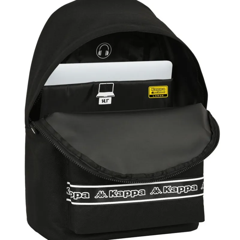 SAFTA Kappa Mochila Escolar Portátil Negra- Escolar