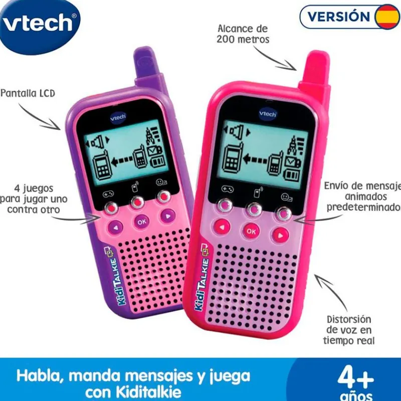 VTECH KidiTalkie 6 en 1 Rosa- Electrónicos