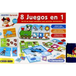 CLEMENTONI Juegos Y Juguetes Educativos|Kit 8 juegos en 1