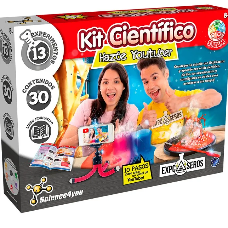 SCIENCE 4 YOU Kit Científico Expcaseros - Hazte Youtuber- Juegos Y Juguetes Educativos