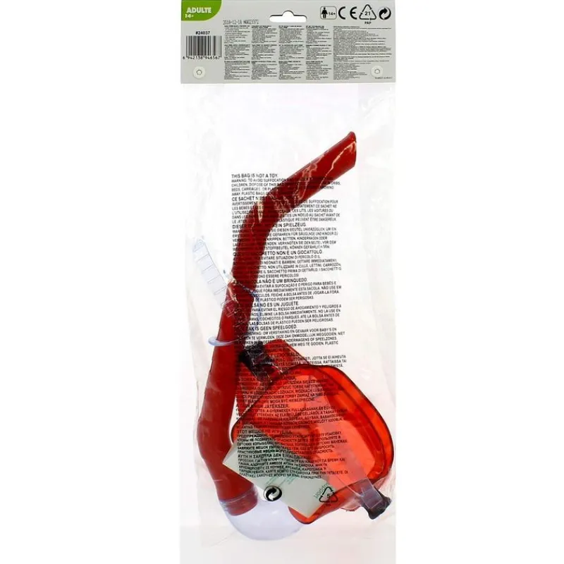 BESTWAY Aire Libre|Kit de Gafas y Tubo de Buceo Rojo 14 años