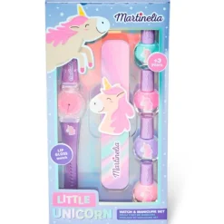 MARTINELIA Juegos Y Juguetes De Imitación|Little Unicorn Pack Manicura Infantil y Reloj