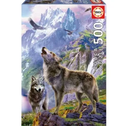 EDUCA Puzzles Y Construcciones|Lobos en las Rocas Puzzle 500 Piezas