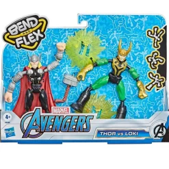 HASBRO Los Vengadores Bend and Flex Thor vs Loki- Figuras Y Figuras De Acción