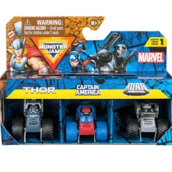 SPIN MASTER Los Vengadores Monster Jam Mini Pack 3 Surtido- Vehículos, Trenes Y Parkings