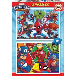 EDUCA Puzzles Y Construcciones|Los Vengadores Pack Puzzle 2x20 Piezas