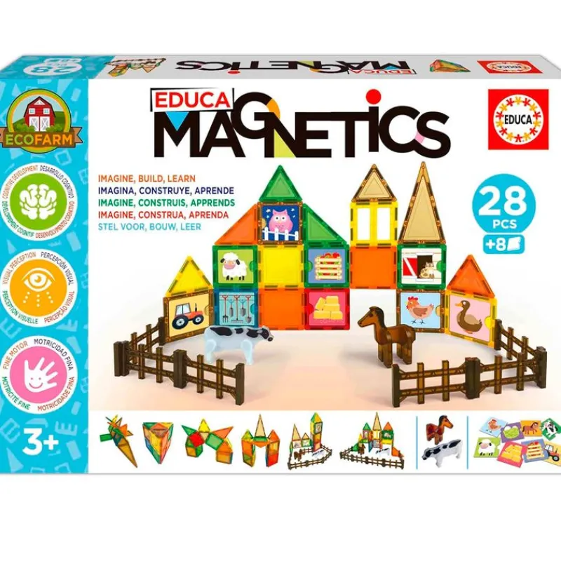 EDUCA Puzzles Y Construcciones|Magnetics Ecofarm 28 Piezas