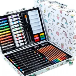 SELECCION DRIM Maletín de Madera con Pinturas 53 Piezas- Juegos De Madera|Manualidades