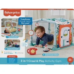 FISHER PRICE Mantas Y Gimnasios De Actividades|Primera Infancia Y Preescolar|Manta de actividades Casita de Campo 2 en 1