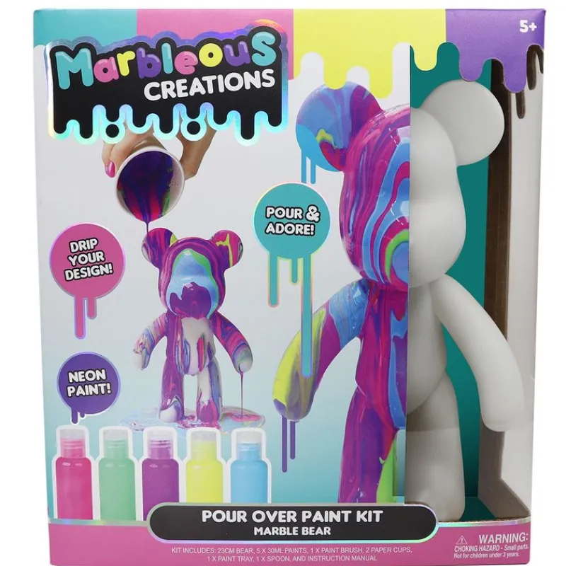 TOY PARTNER Manualidades|Marbleous Bear Crea tu Oso de Colores Neón