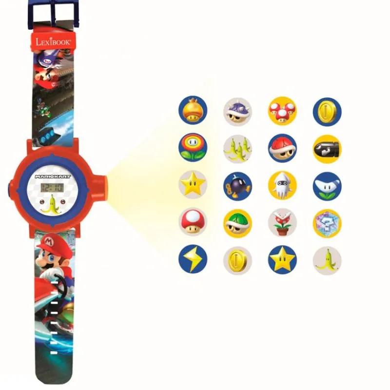 LEXIBOOK Mario Kart Reloj Digital Proyector- Electrónicos