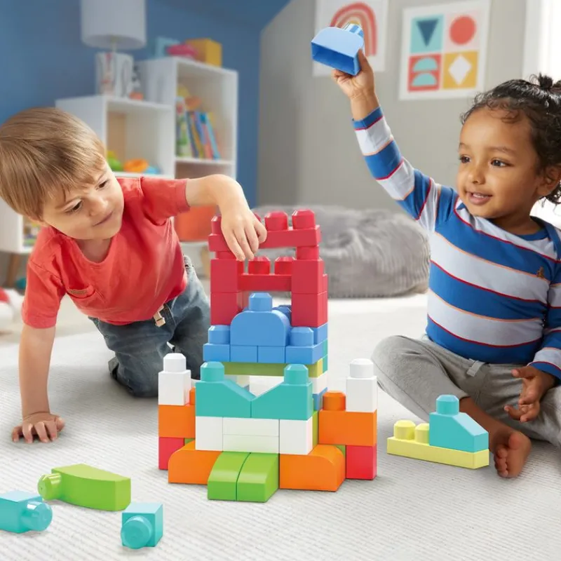 MEGABLOKS Mega Bloks First Builders ECO Bolsa 60 Rosa- Puzzles Y Construcciones