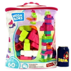 MEGABLOKS Mega Bloks First Builders ECO Bolsa 60 Rosa- Puzzles Y Construcciones