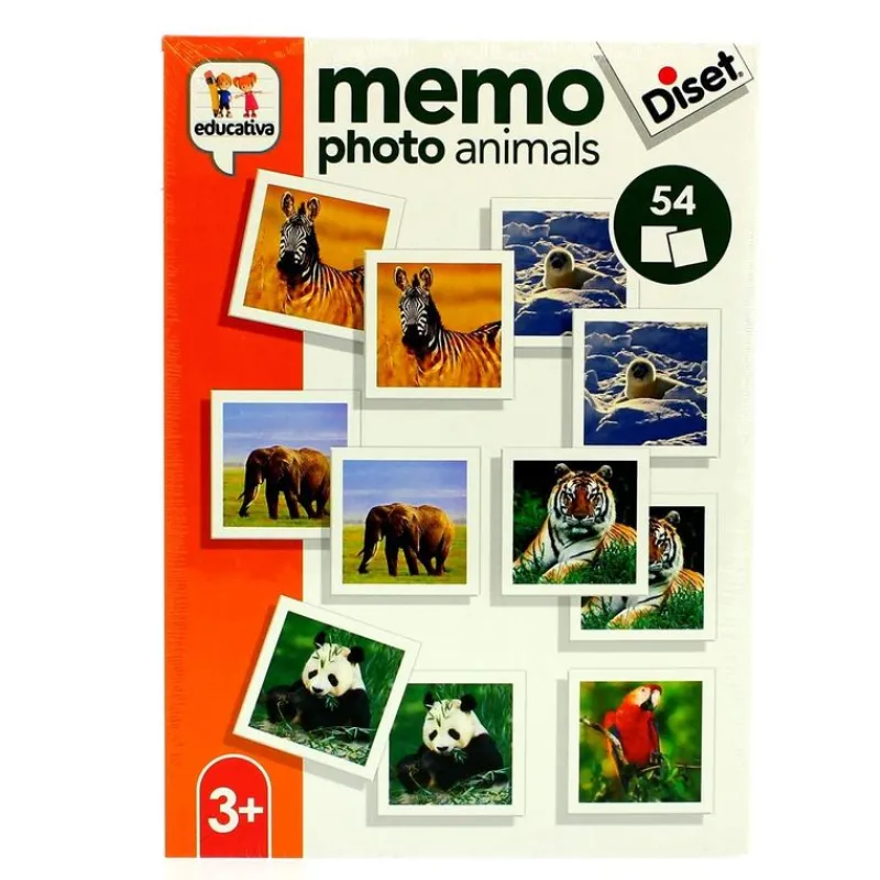 DISET Memo Photo Animals- Juegos Y Juguetes Educativos