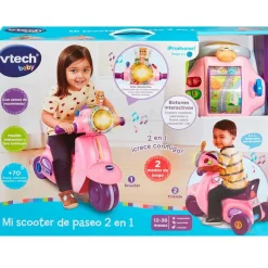VTECH Bicicletas, Correpasillos Y Triciclos|Mi Scooter de Paseo 2 en 1 Rosa
