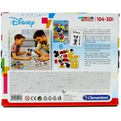 CLEMENTONI Mickey Mouse Puzzle 104 Piezas con modelo 3D- Puzzles Y Construcciones