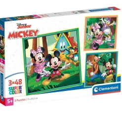 CLEMENTONI Mickey Mouse Puzzle 3X48 Piezas- Puzzles Y Construcciones