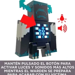 MATTEL Minecraft Criatura Warden Figura Luces Sonidos- Figuras Videojuegos|Figuras Y Figuras De Acción