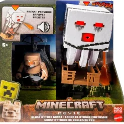MATTEL Figuras Videojuegos|Figuras Y Figuras De Acción|Minecraft Ghast de Ataque con Proyectiles