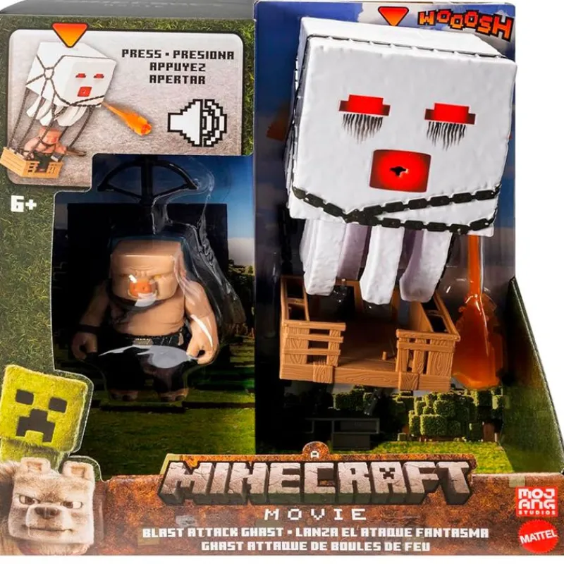 MATTEL Figuras Videojuegos|Figuras Y Figuras De Acción|Minecraft Ghast de Ataque con Proyectiles