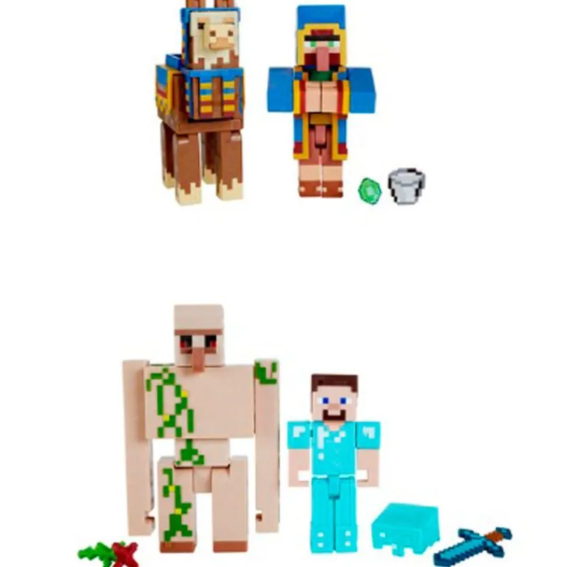 MATTEL Figuras Videojuegos|Figuras Y Figuras De Acción|Minecraft Pack 2 Figuras Surtidas