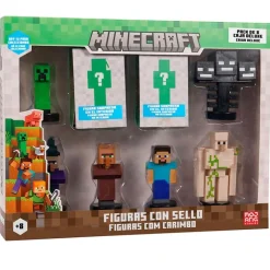 BIZAK Minecraft Pack Deluxe 8 Figuras Sorpresa- Figuras Videojuegos|Figuras Y Figuras De Acción