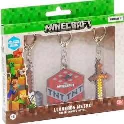 BIZAK Otros Merchandising|Figuras Y Figuras De Acción|Minecraft Pack Llaveros Arma Surtido